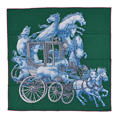 Hermes Cashmere Silk Grand Carrosse Royal Scarf 100 Royal 1 of 3