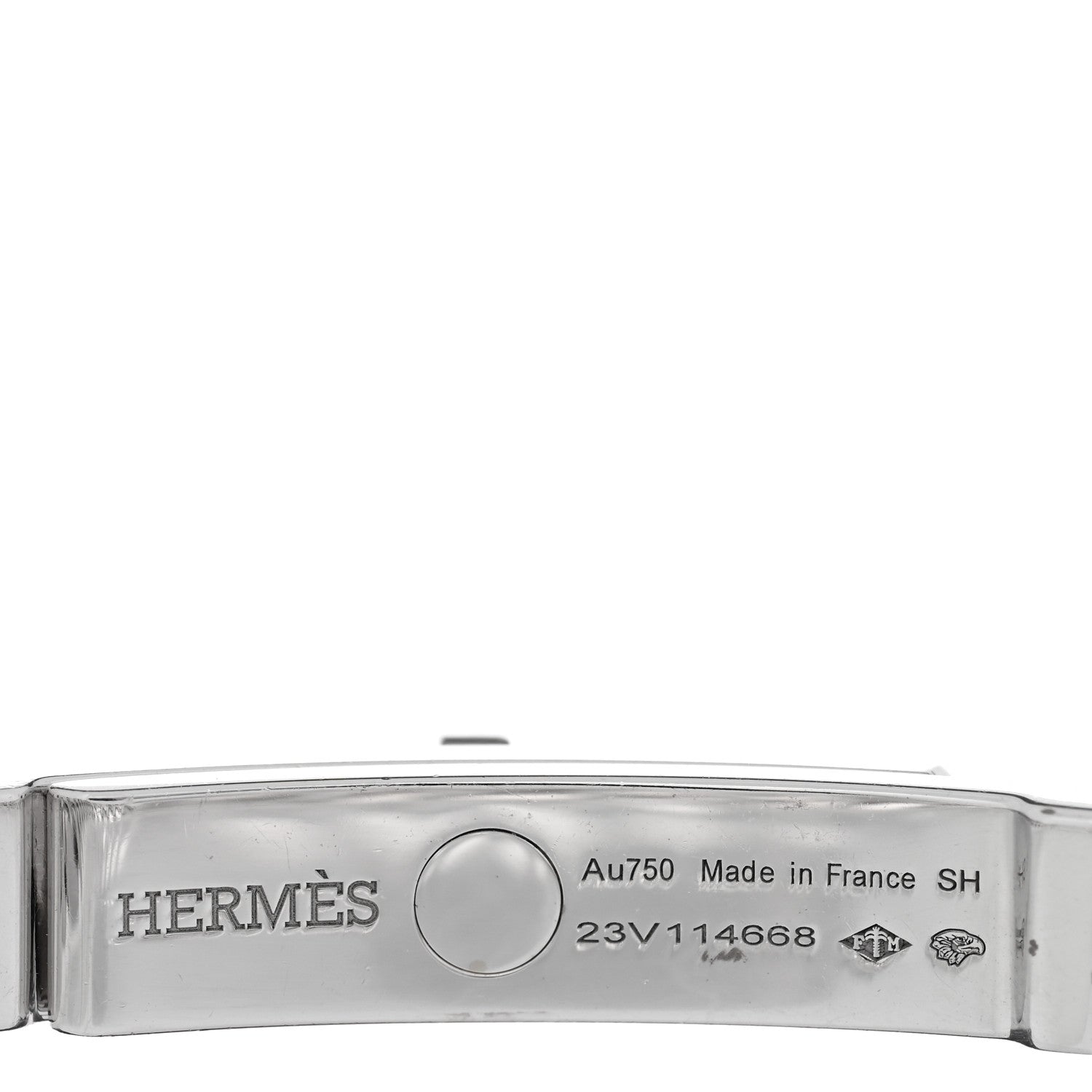 Hermes 18K White Gold Diamond TPM Kelly Gourmette Bracelet SH 3 of 4