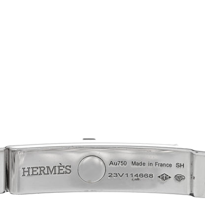 Hermes 18K White Gold Diamond TPM Kelly Gourmette Bracelet SH 3 of 4