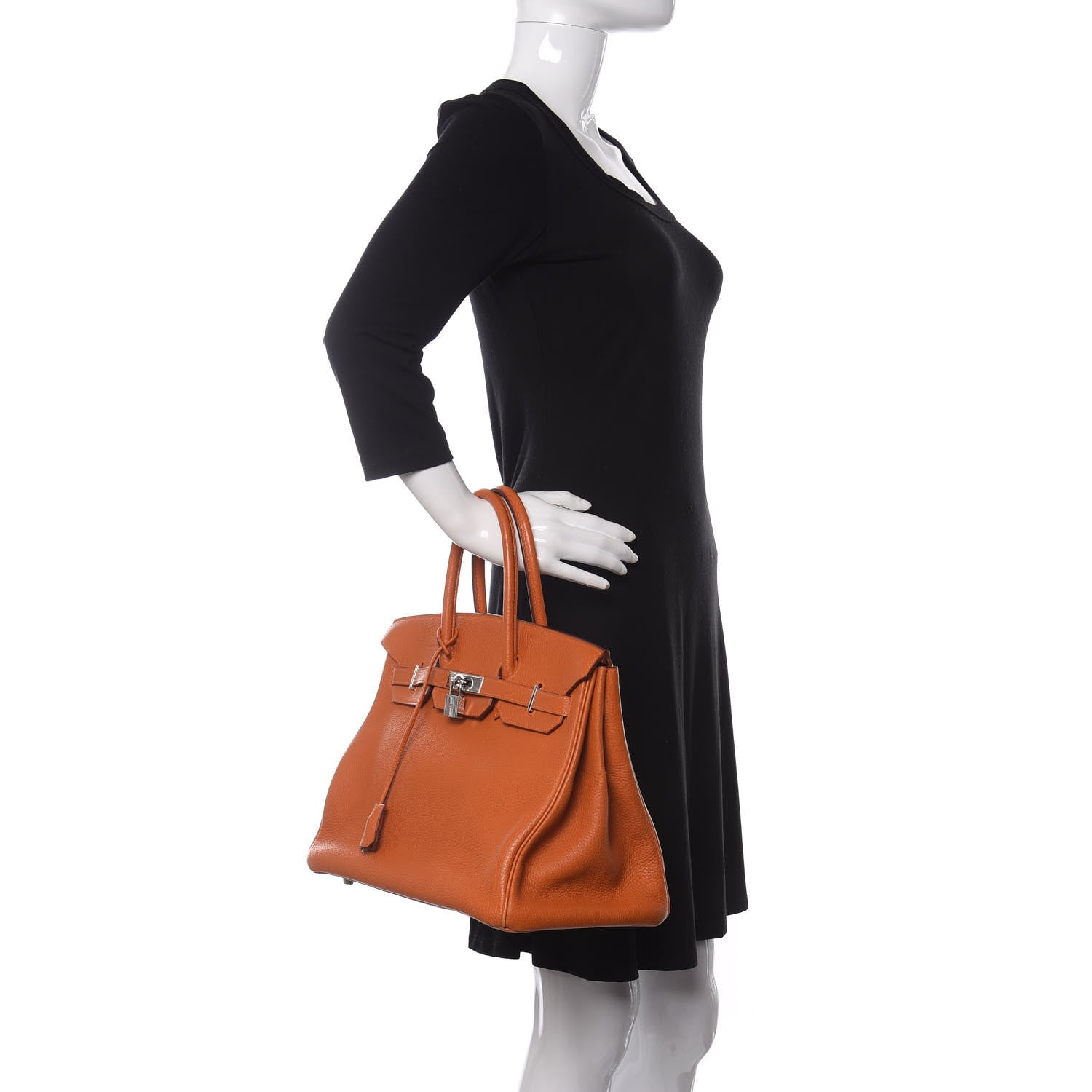 Hermes Taurillon Clemence Birkin 35 Orange 2 of 10