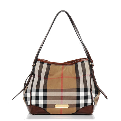 Burberry House Check Small Canterbury Tote Dark Tan 1 of 10