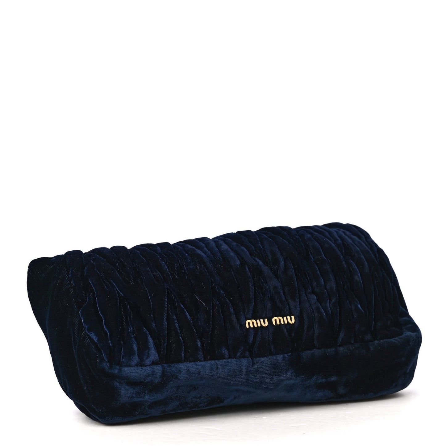 Velvet Matelasse Crystal Fold Over Clutch Dark Blue