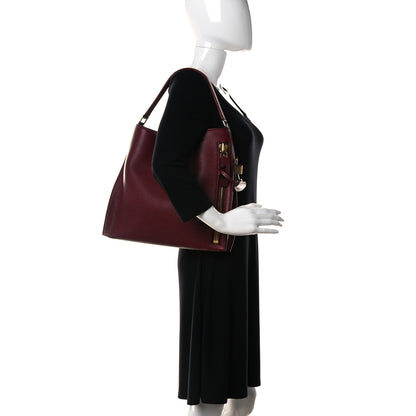 Tom Ford Pebbled Calfskin Small Alix Padlock Zip Hobo Bag Cranberry 2 of 10