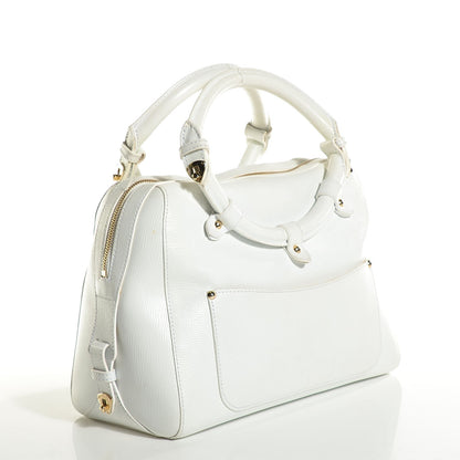 Jimmy Choo Textured Calfskin Tahula Satchel White 3 of 6