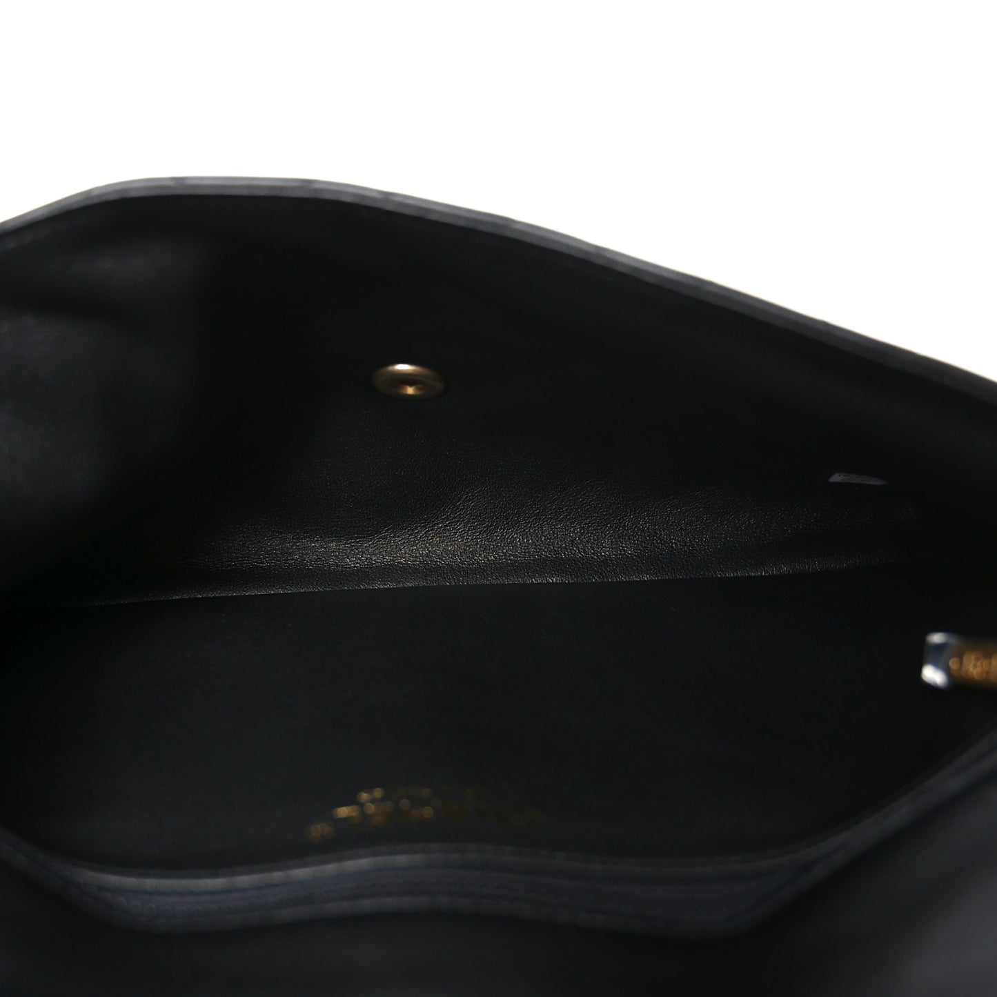 Lambskin Quilted Flap Clutch Black