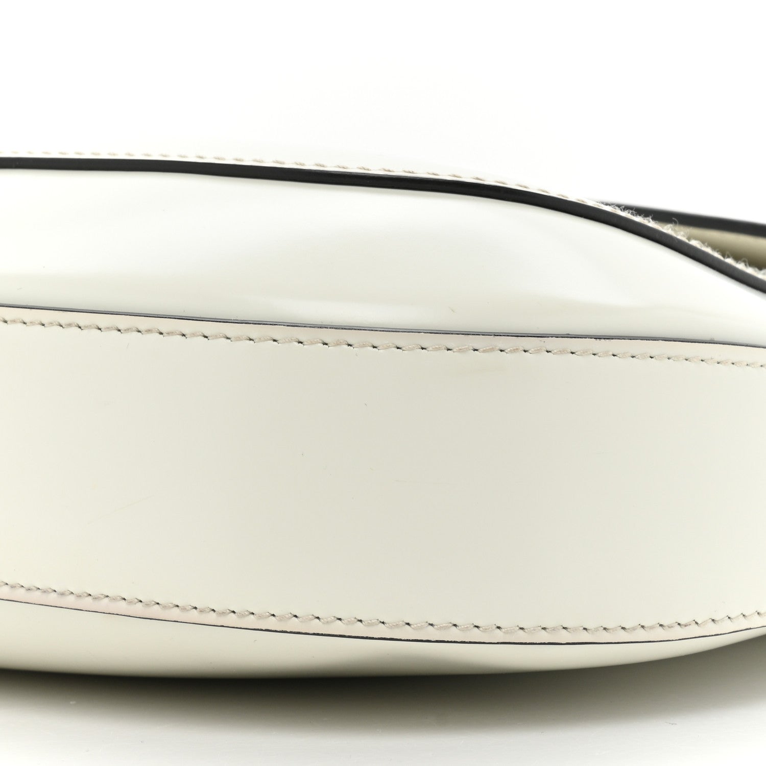 Prada Spazzolato Cleo Flap Adjustable Strap Shoulder Bag White Black 7 of 16