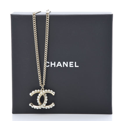 Chanel Pearl Twisted CC Pendant Necklace Gold 5 of 5
