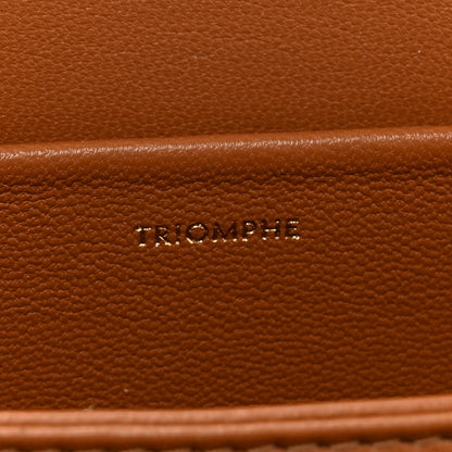 Celine Canvas Calfskin Medium Classique Triomphe Bag White Tan 7 of 18