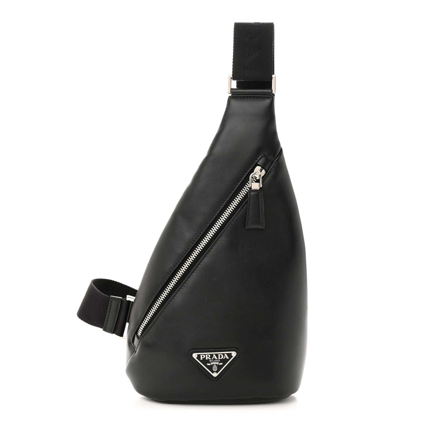 Softy Calfskin Triangle Cross Bag Black