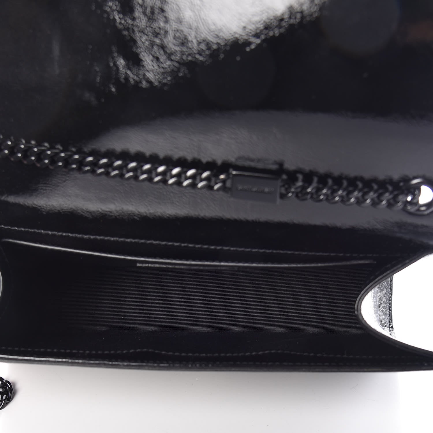 Saint Laurent Textured Patent Medium Classic Monogram Kate Satchel Black 7 of 9
