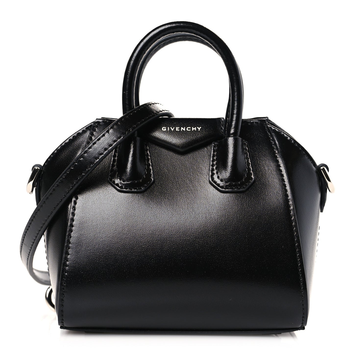 Shiny Lord Calfskin Micro Antigona Black