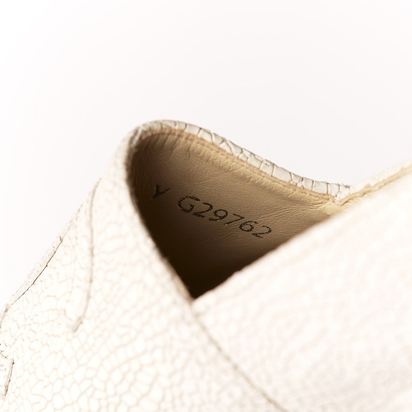 Crackled Calfskin Espadrilles 38 Beige Black