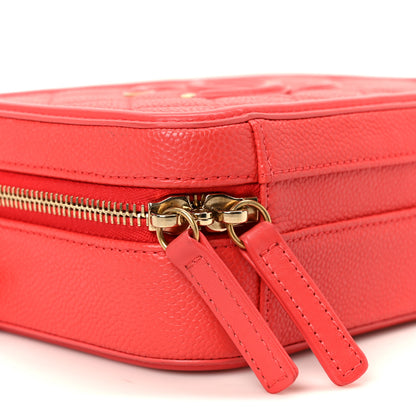 Chanel Caviar Quilted Small CC Filigree Vanity Case Red 9 of 11