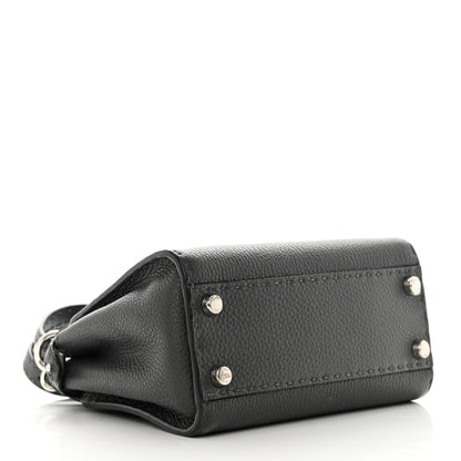 Fendi Cuoio Romano Selleria Bi-Color Mini Peekaboo Iconic Satchel Asfalto Latte 4 of 13