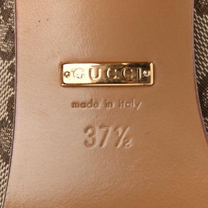 Gucci Monogram Malaga Kid Lisa Mid Heel Boots 37.5 Beige Ebony 5 of 6