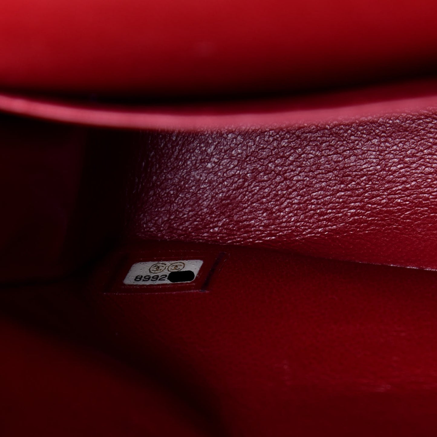 Lambskin Quilted Medium Double Flap Red Fonce