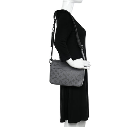 Louis Vuitton Calfskin Monogram Shadow Trio Messenger Anthracite Gray 2 of 10