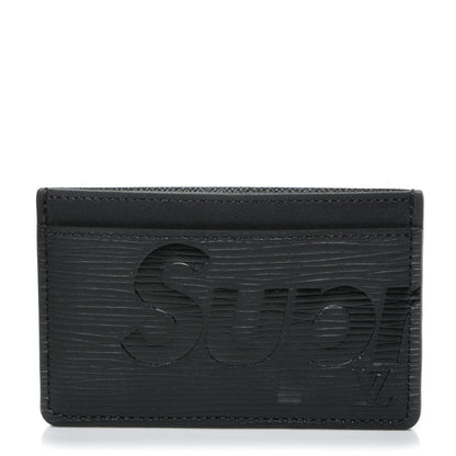 Louis Vuitton X SUPREME Epi Card Holder Black 1 of 7