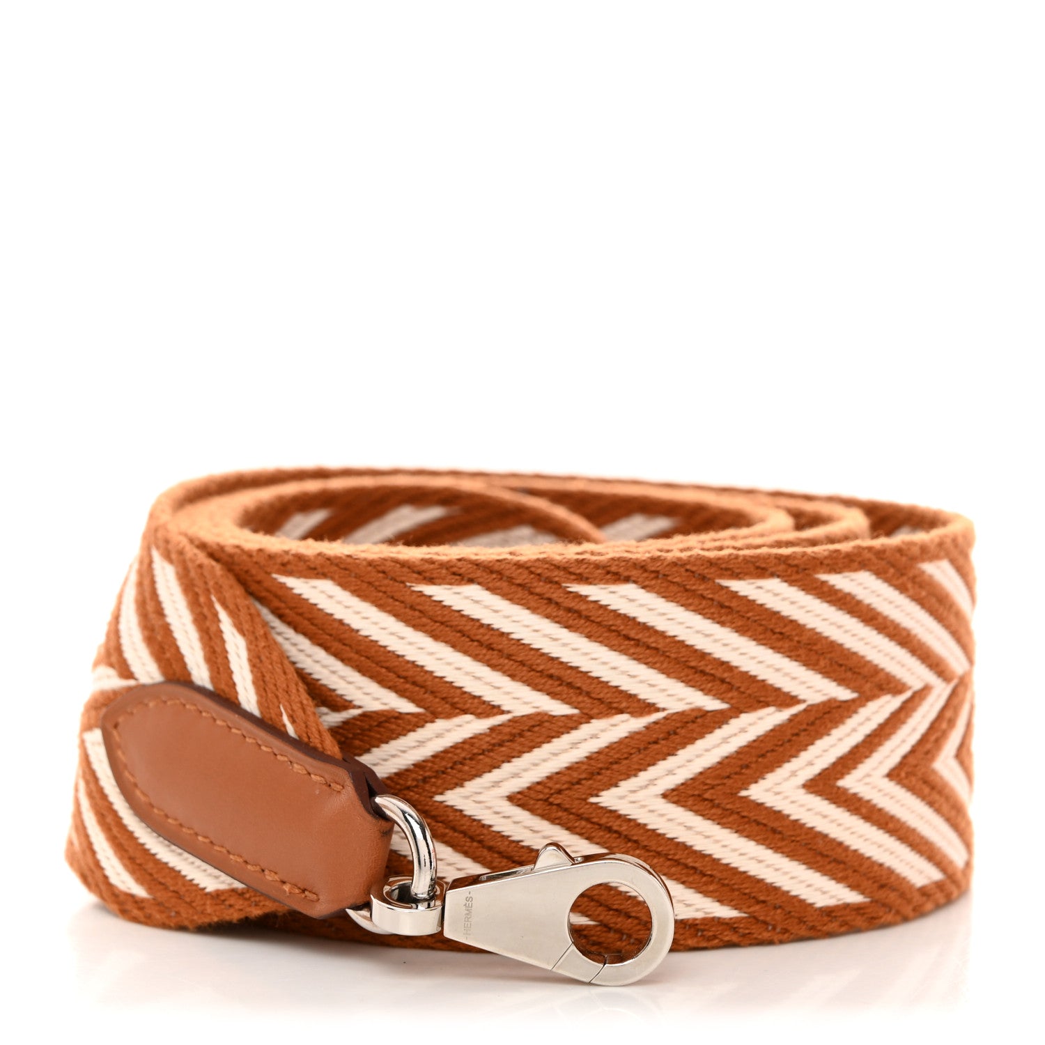 Hermes Toile Swift 50mm Sangle ZigZag Shoulder Strap Gold White 1 of 6