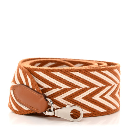 Hermes Toile Swift 50mm Sangle ZigZag Shoulder Strap Gold White 1 of 6