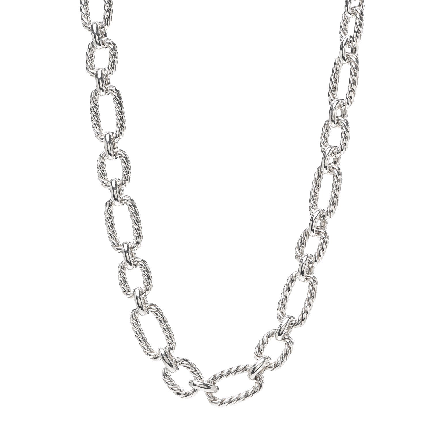 David Yurman Sterling Silver 12.5mm Cushion Link Chain Necklace 1 of 7