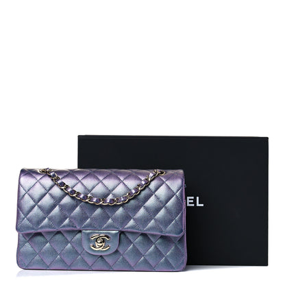 Chanel Iridescent Caviar Quilted Medium Double Flap Dark Blue 10 of 10