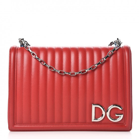 Nappa Matelasse Shoulder Bag Rosso