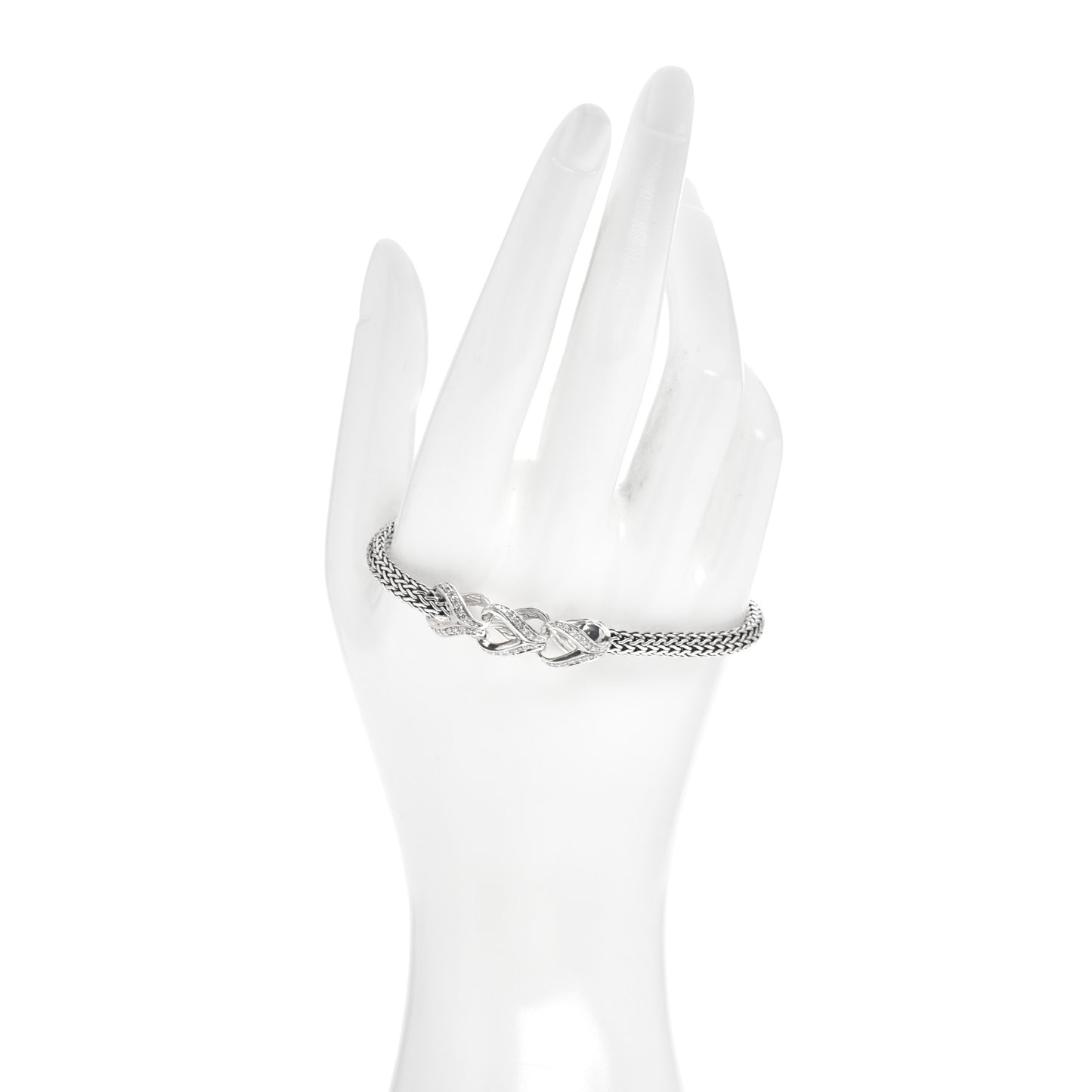 Sterling Silver Diamond 5mm Asli Pave Station Bracelet
