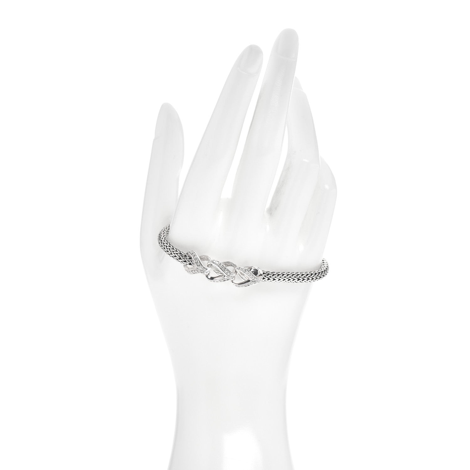 John Hardy Sterling Silver Diamond 5mm Asli Pave Station Bracelet 2 of 4