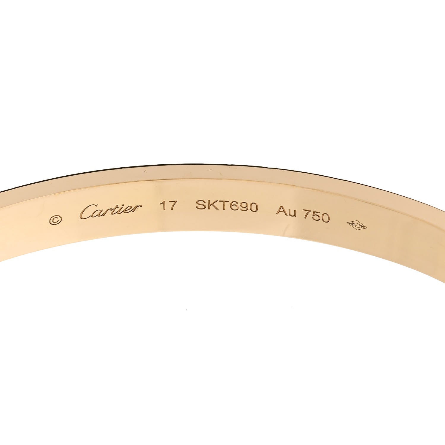 Cartier 18K Yellow Gold LOVE Bracelet 17 3 of 4