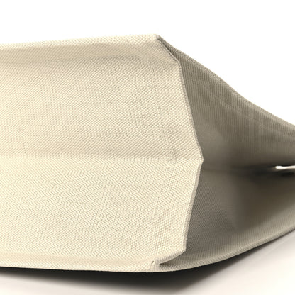 Saint Laurent Linen Calfskin Small Rive Gauche Tote Military Green Blanc Vintage 10 of 10