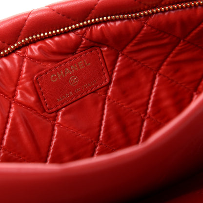 Chanel Lambskin Quilted CC Beauty Clutch Red 7 of 8