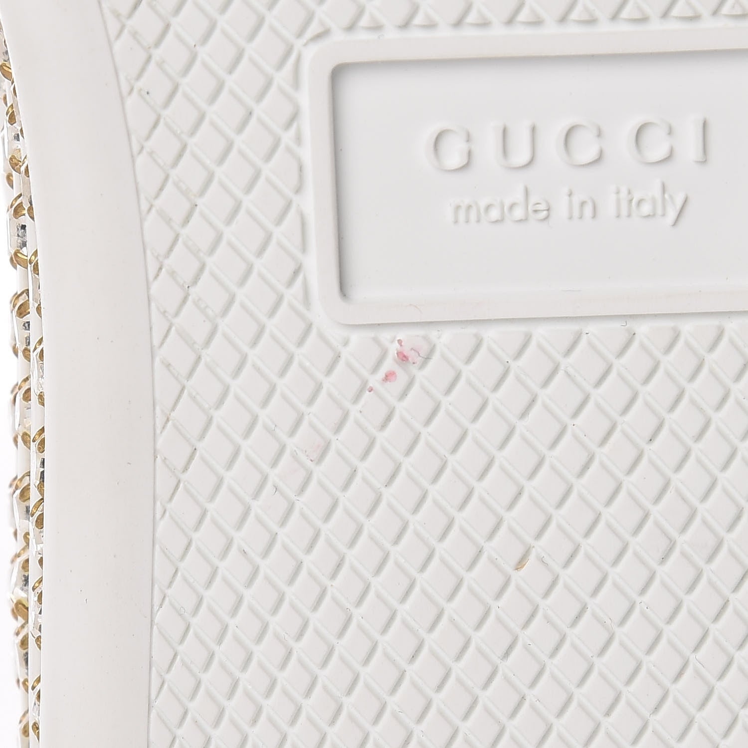 Gucci Calfskin Crystal Web Bee Embroidered Womens Ace Platform Sneakers 38 White 8 of 9