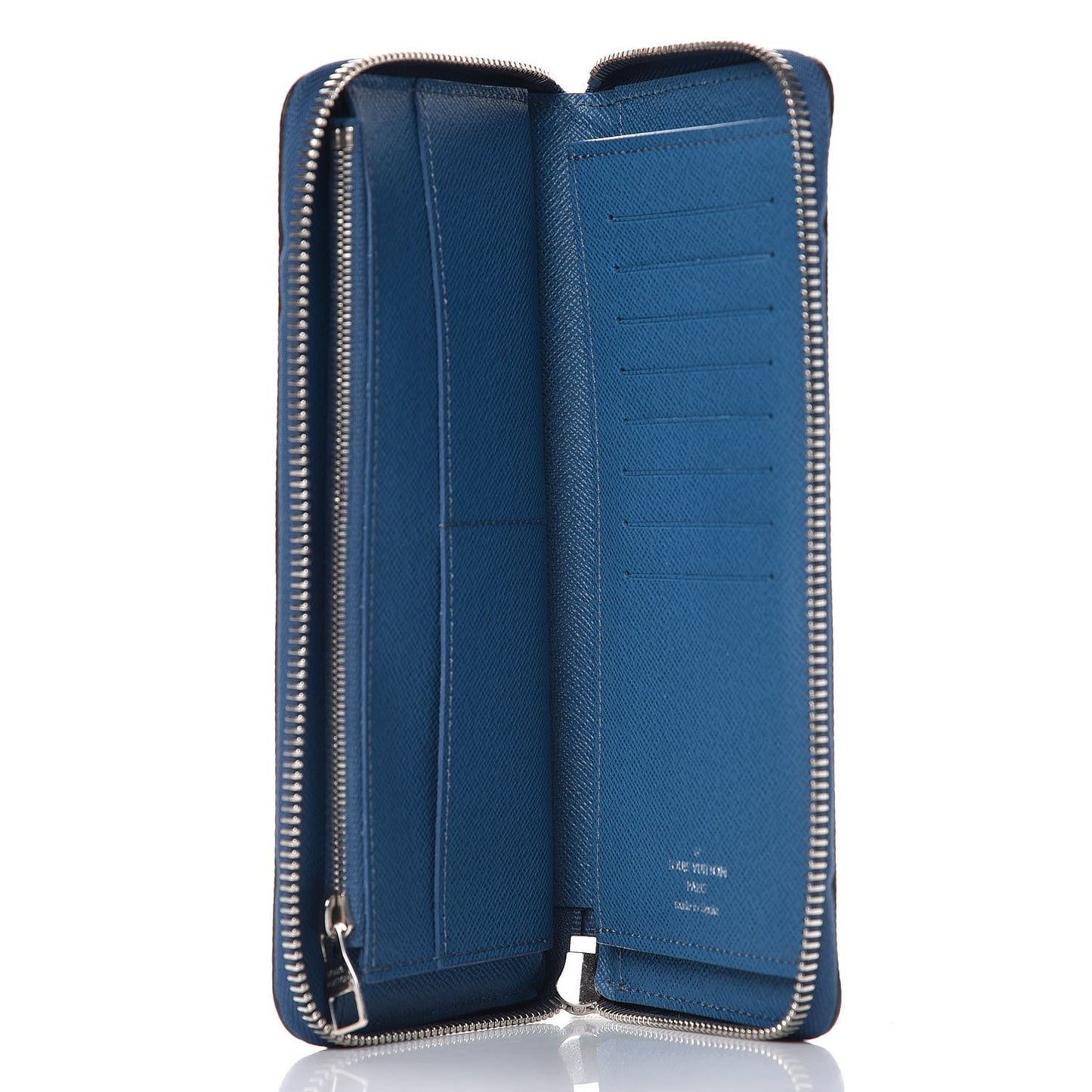 Epi Zippy Vertical Wallet Cyan