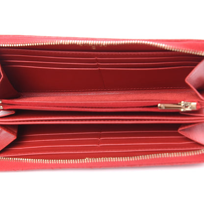 Chanel Caviar Quilted Large Gusset Zip Around Wallet Red 5 of 9