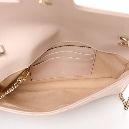 Gucci Calfskin Matelasse Mini GG Marmont Shoulder Bag With Card Holder Pink Beige Taupe 6 of 12