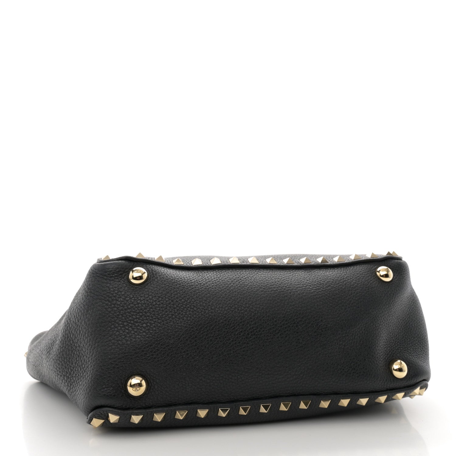 Valentino Garavani Grained Calfskin Small Rockstud Tote Black 4 of 9