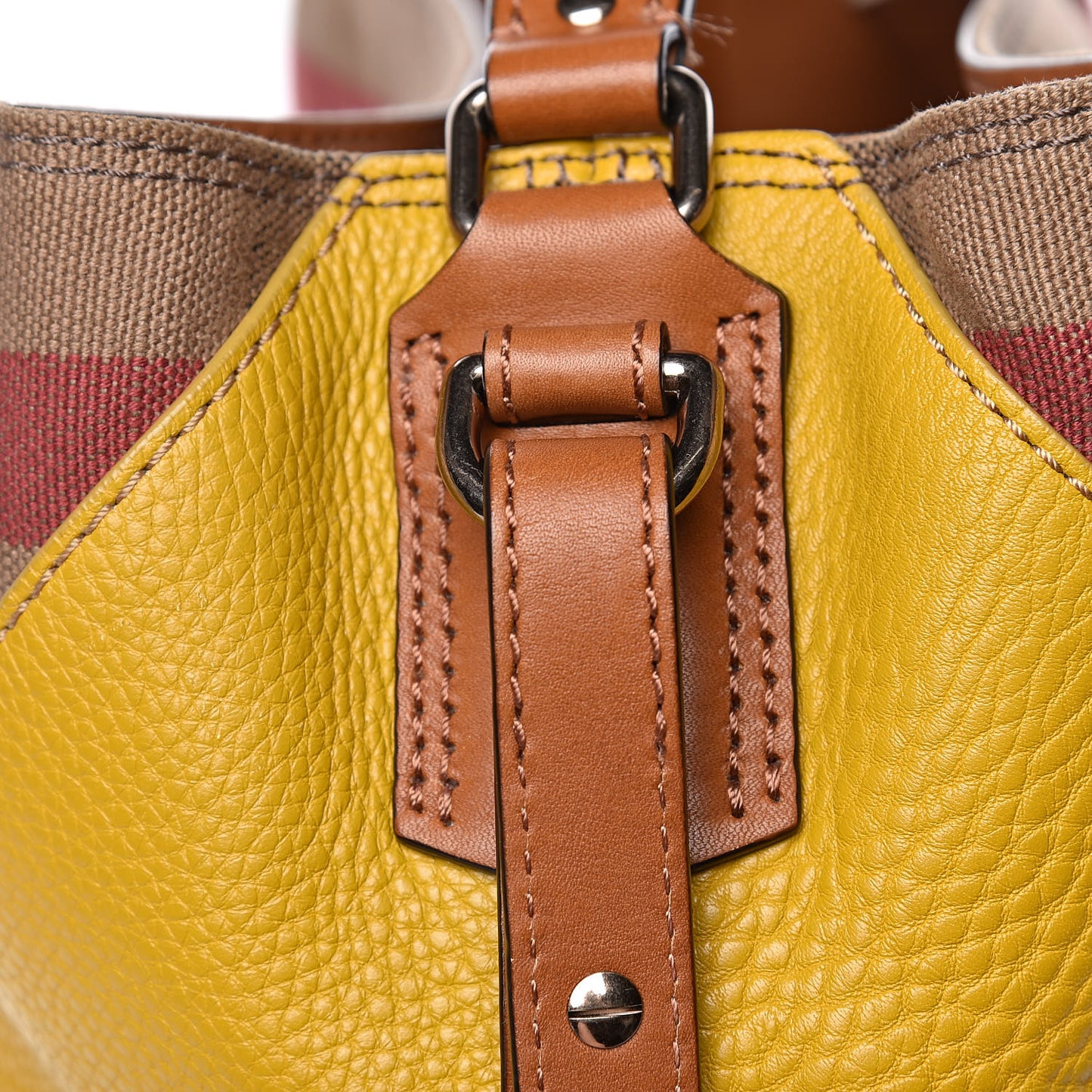 Canvas Mega Check Calfskin Chevron Medium Hobo Multicolor