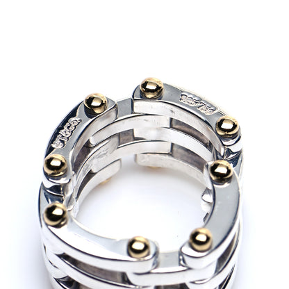 Tiffany Sterling Silver 18K Yellow Gold Gatelink Ring 47 4 4 of 5