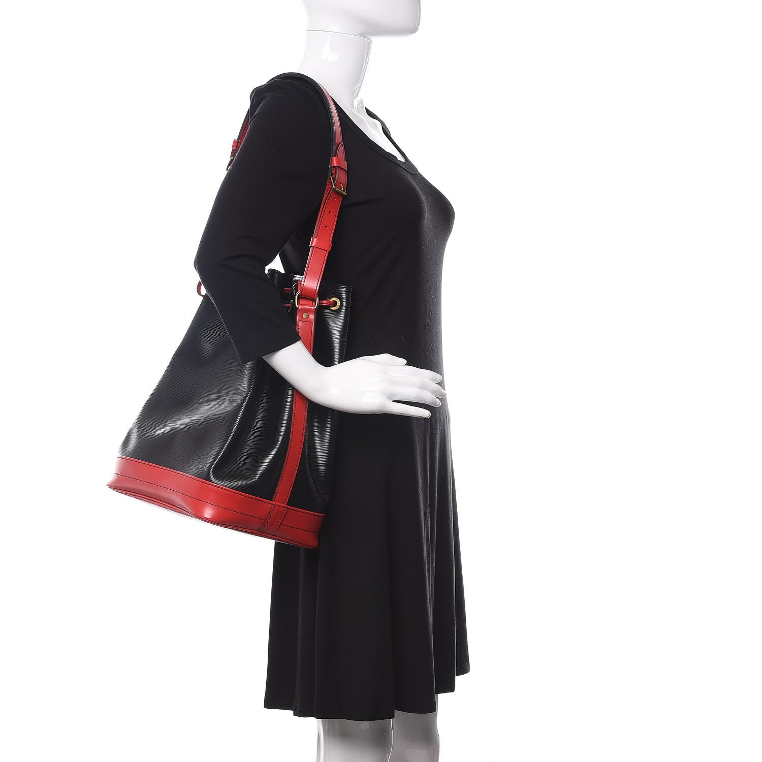 Louis Vuitton Epi Bi-Color Noe Castillan Red Black 2 of 14