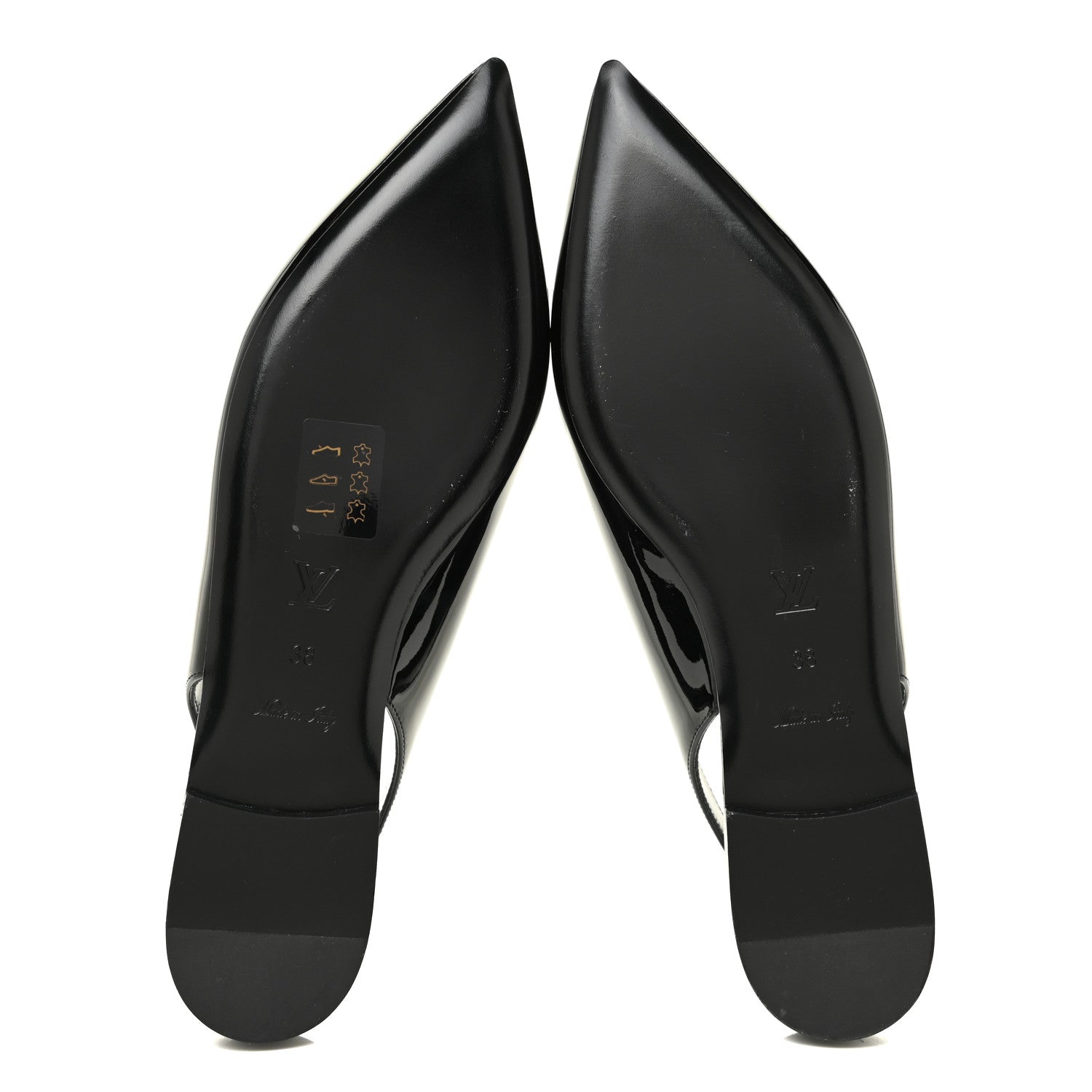 Louis Vuitton Patent Insider Slingback Ballerina Flats 38 Black 5 of 8