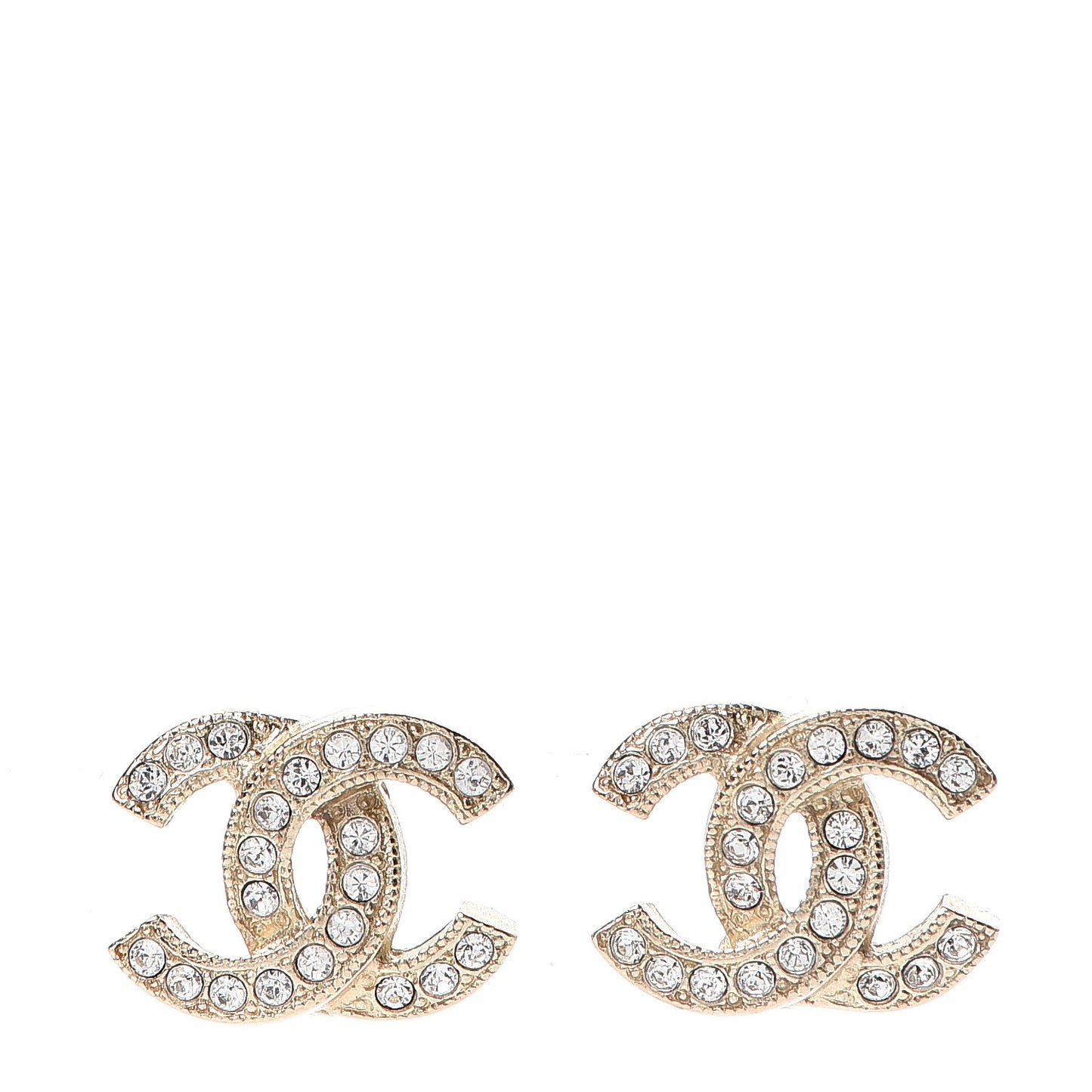 Crystal CC Earrings Light Gold