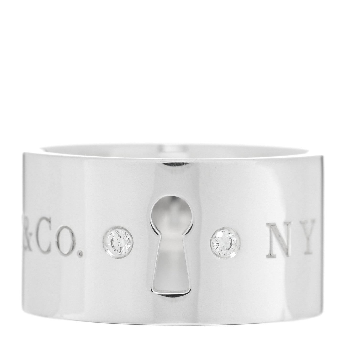 Sterling Silver Diamond Wide Locks Band Ring 46 3.75