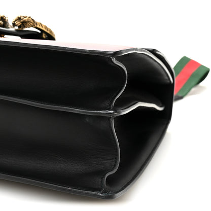 Gucci Calfskin Bamboo Web Large Dionysus Top Handle Bag Black Bright Evergreen Hibiscus Red 10 of 10