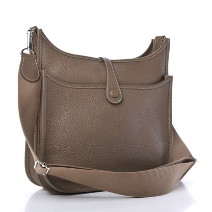 Hermes Taurillon Clemence Evelyne III PM Etoupe 3 of 10