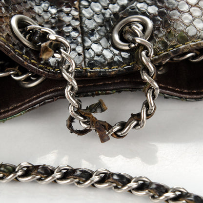 Chanel Python Tassel Drawstring Shoulder Bag Dark Blue Brown 9 of 11