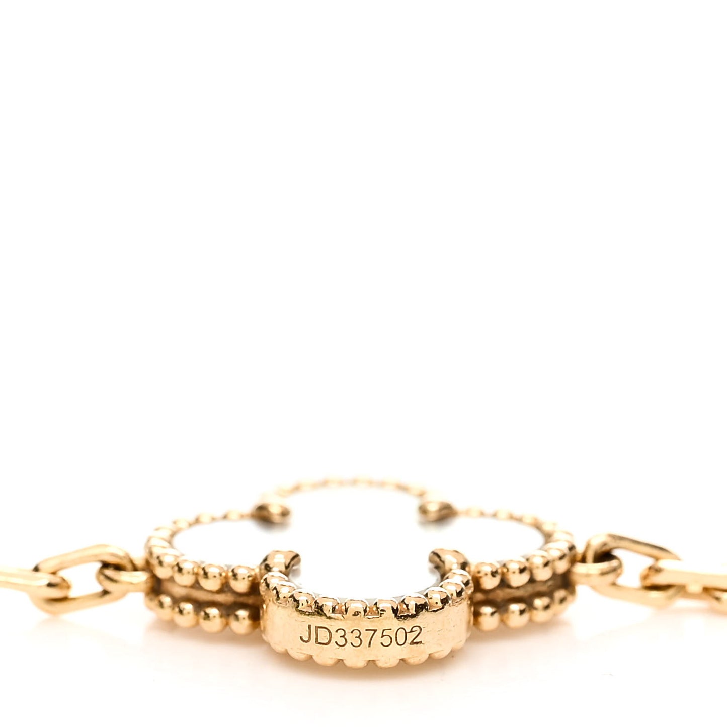 18K Yellow Gold Mother of Pearl 5 Motifs Vintage Alhambra Bracelet