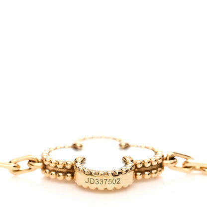 Van Cleef & Arpels 18K Yellow Gold Mother of Pearl 5 Motifs Vintage Alhambra Bracelet 3 of 5