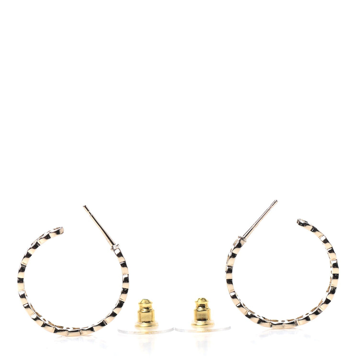Chanel Metal CC Hoop Earrings Gold 3 of 4