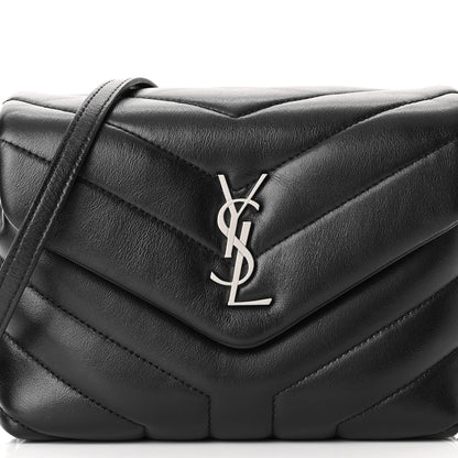 Saint Laurent Calfskin Y Quilted Monogram Toy Loulou Crossbody Bag Black 7 of 10